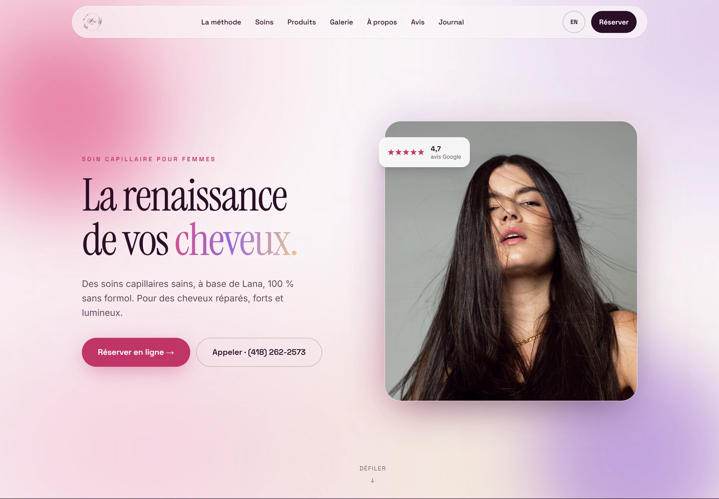 Glow Labs, site web construit par Juvence